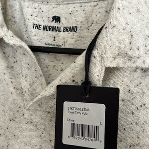 The Normal Brand Terry Cloth polo, stone color, size L